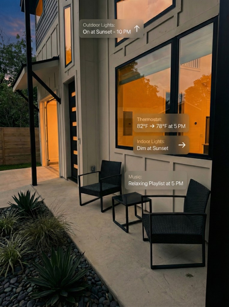 Outdoor automation at sunset